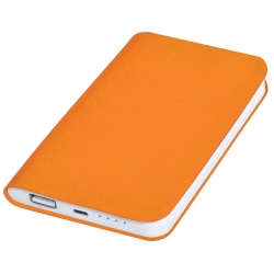 Универсальный аккумулятор "Softi" (5000mAh),оранжевый, 7,5х12,1х1,1см, искусственная кожа,пл