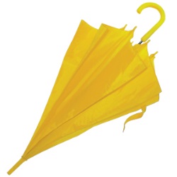 Зонт-трость с пластиковой ручкой, механический; желтый; D=103 см; 100% полиэстер