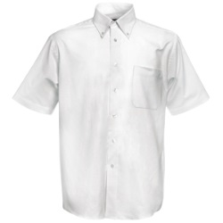 Рубашка "Short Sleeve Oxford Shirt", белый_2XL, 70% х/б, 30% п/э, 130 г/м2