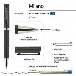 Ручка шариковая автоматическая MILANO, черный