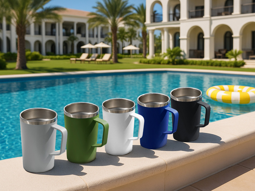 Стальная кружка с двойными стенками и порошковым покрытием Tibet, нейви