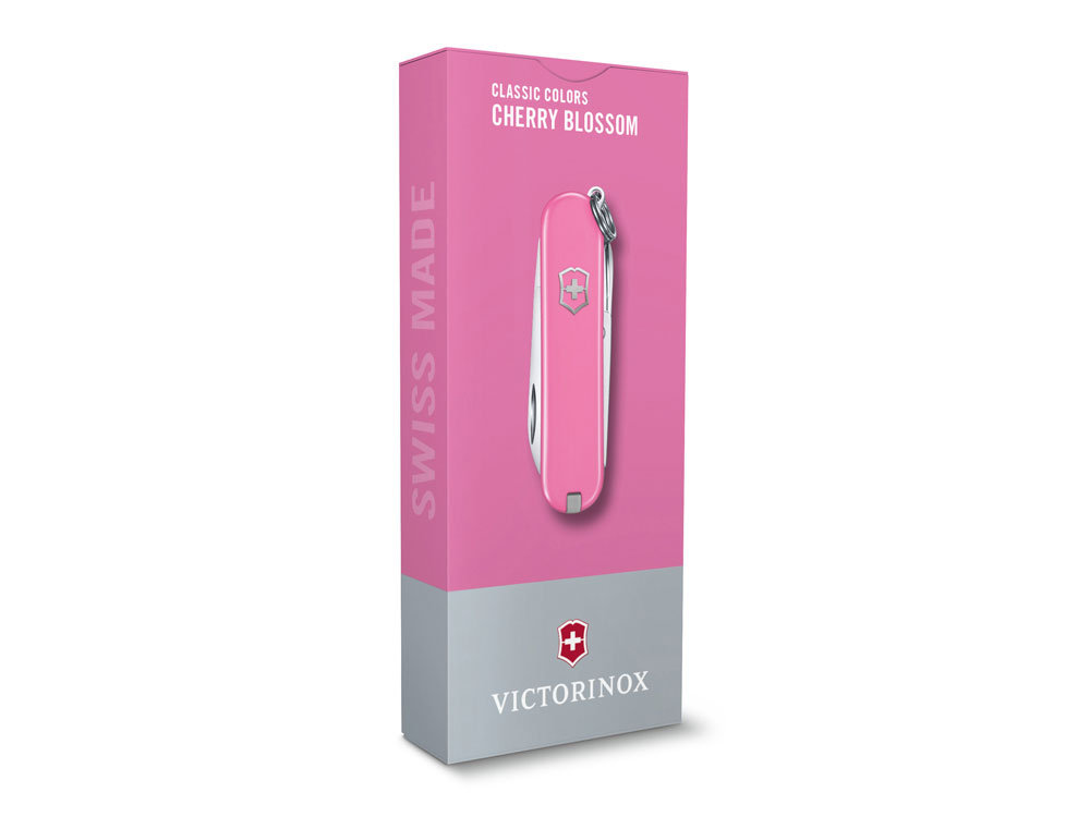 Нож-брелок VICTORINOX Classic SD Colors Cherry Blossom, 58 мм, 7 функций, розовый