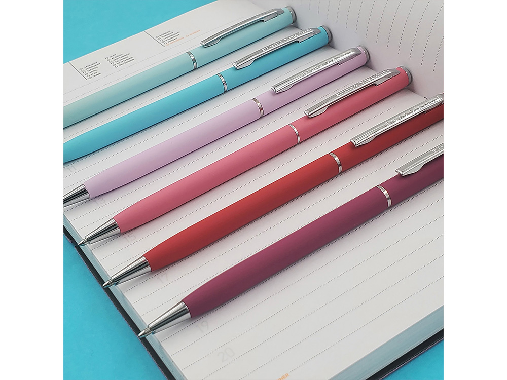 Ручка шариковая автоматическая BrunoVisconti® PALERMO цвет корпуса бирюзовый, soft-touch, 0.7 мм