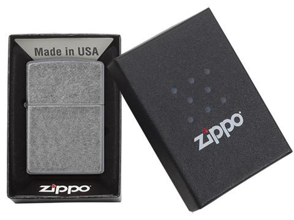 Зажигалка ZIPPO Classic с покрытием ™Plate, латунь/сталь, серебристая, матовая, 38x13x57 мм