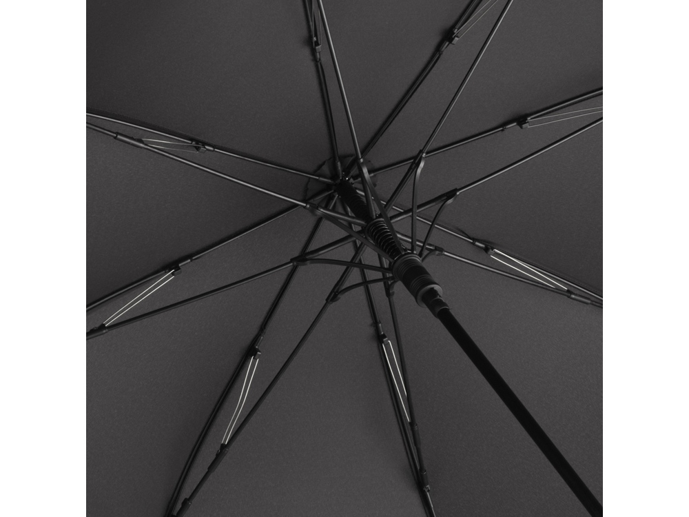 Зонт-трость 7709 Stretch с удлиняющимся куполом, полуавтомат, черный/лайм