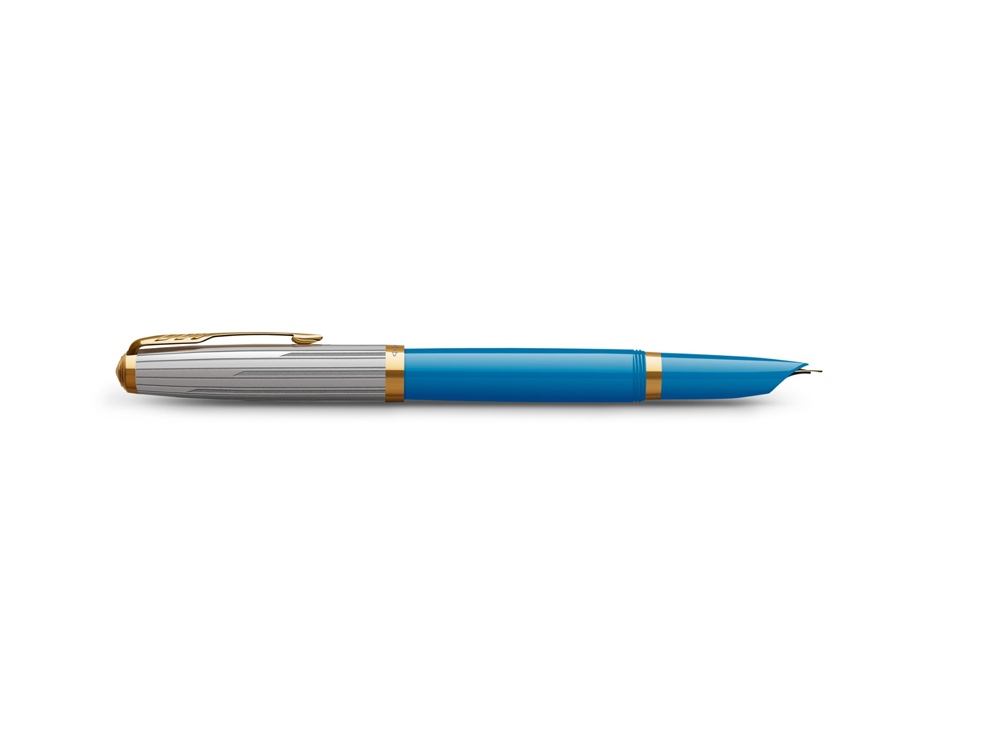 Перьевая ручка Parker 51 Premium Turquoise GT перо; M/F, чернила: Black,Blue, в подарочной упаковке.