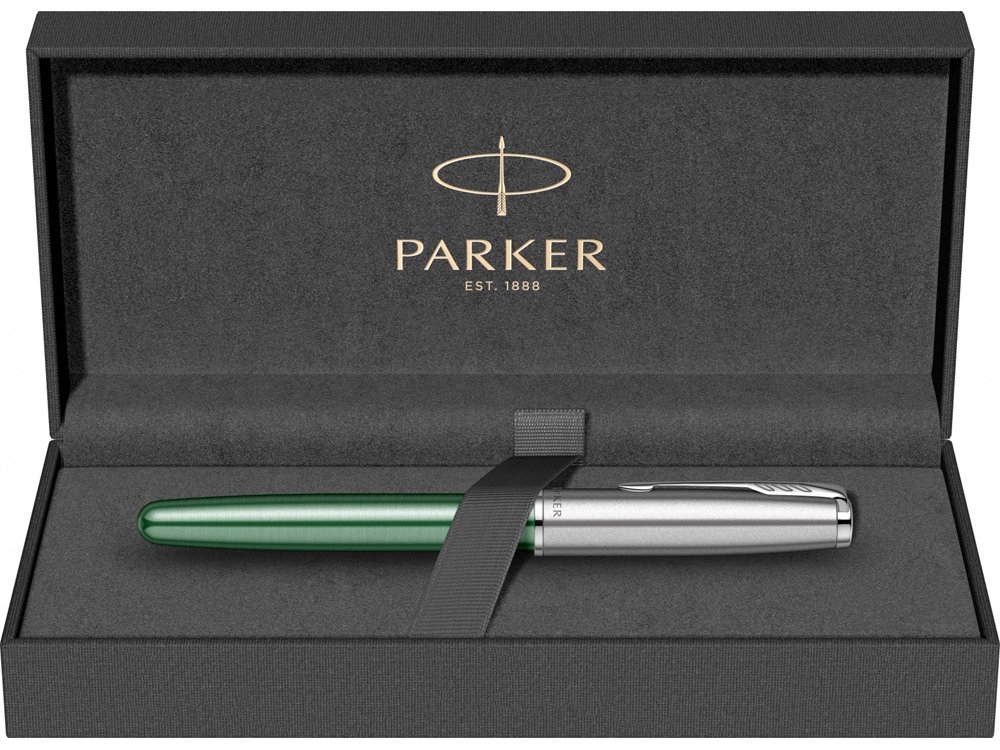 Перьевая ручка Parker Sonnet Essentials Green SB Steel CT, перо: F, цвет чернил: black, в подарочной упаковке.