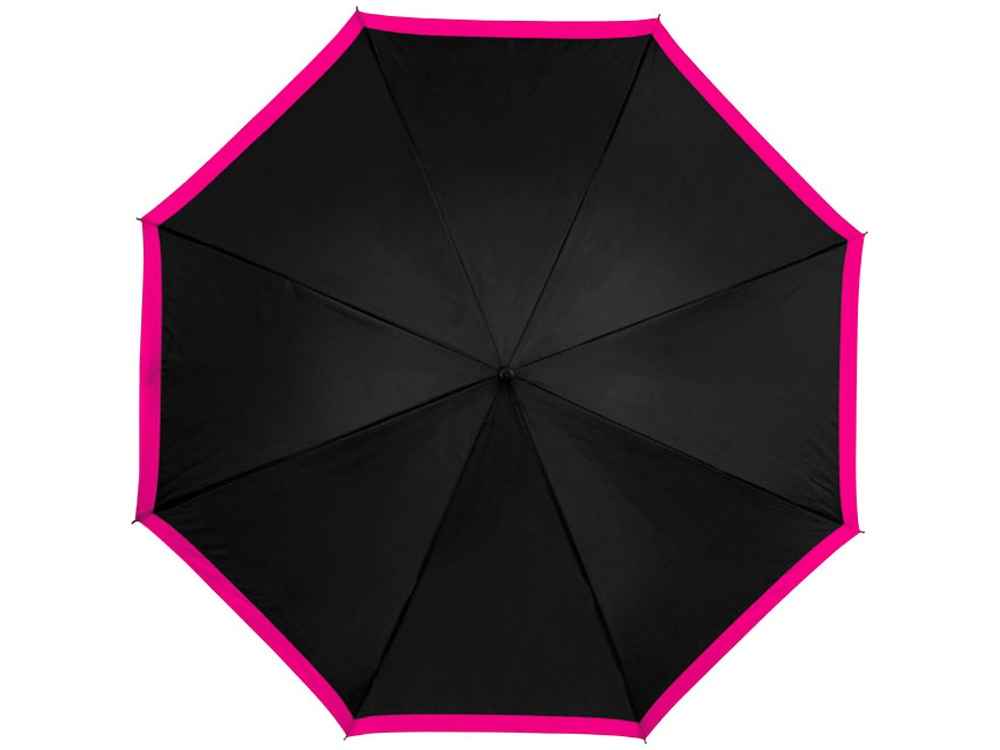 Зонт-трость Kris 23 полуавтомат, черный/фуксия