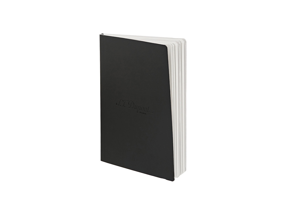 Блокнот Notebook, черная искусcтвенная кожа с логотипом Dupont, формат А5, бумага: линованная