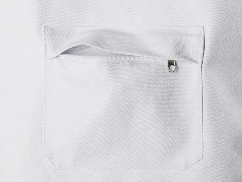 Сумка на молнии Zipper из хлопка 280 г c карманом на молнии спереди, белый