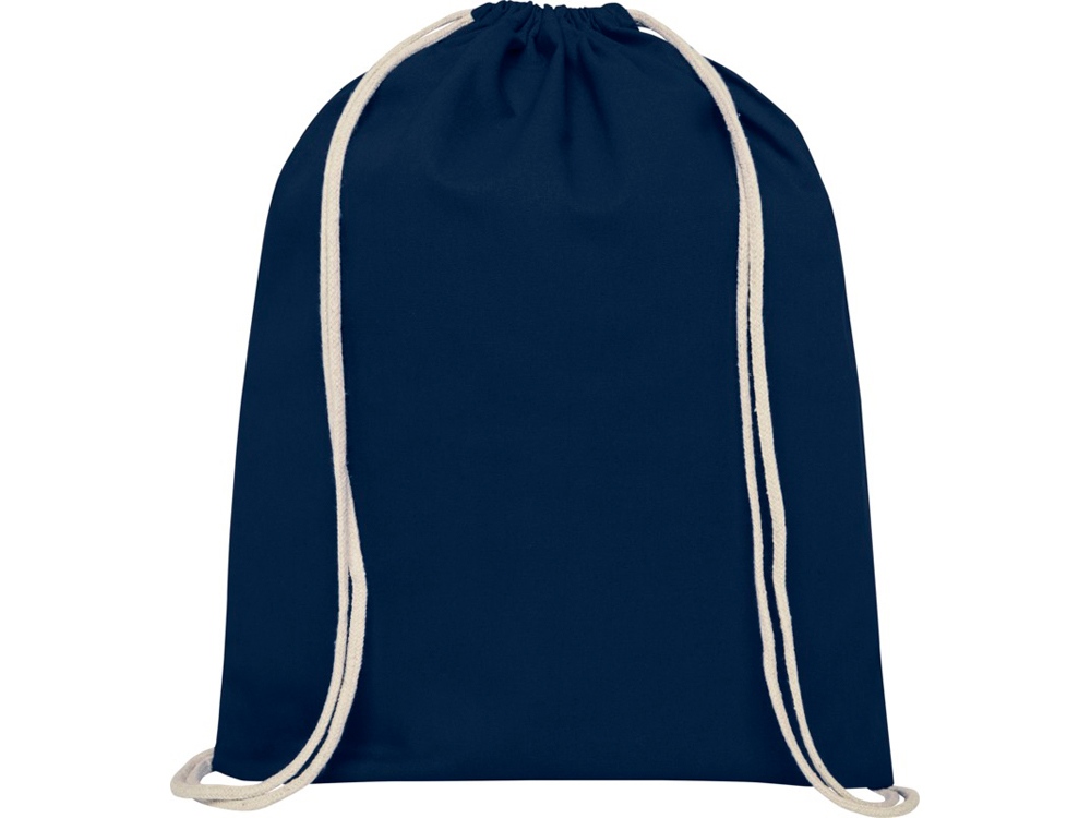 Рюкзак со шнурком Oregon хлопка плотностью 140 г/м², темно-синий