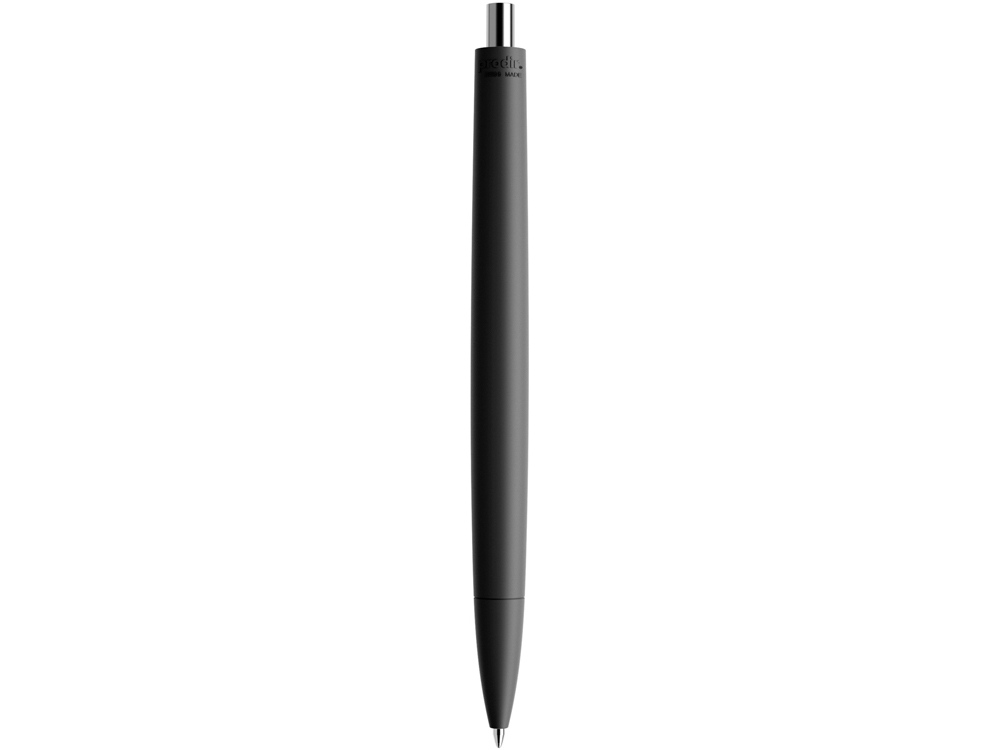 Ручка пластиковая шариковая Prodir ds6prr-Z75 софт-тач, черный с серебристой кнопкой