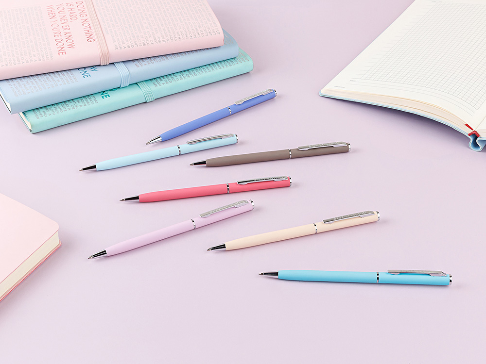 Ручка шариковая автоматическая BrunoVisconti® PALERMO цвет корпуса фиолетовый, soft-touch, 0.7 мм