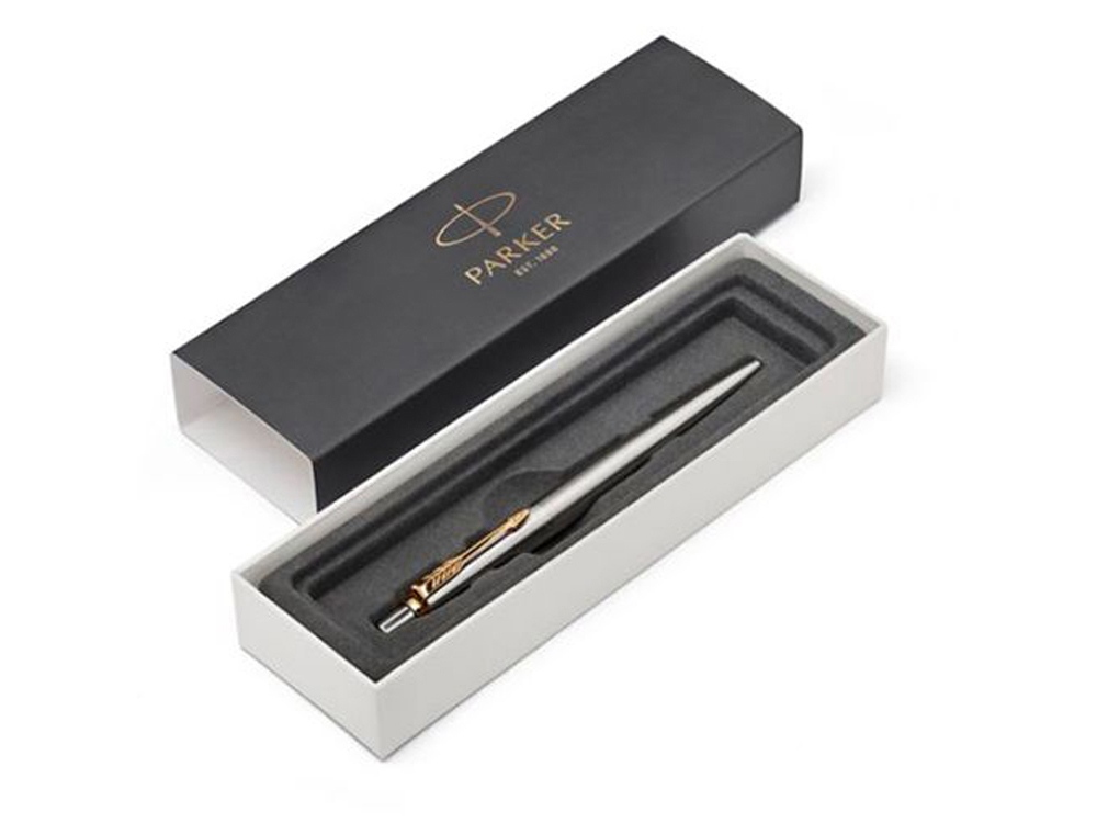 Ручка шариковая Parker Jotter Core Stainless Steel GT, серебристый/золотистый