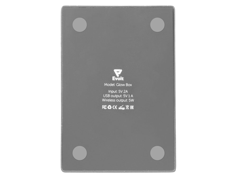 Беспроводная зарядка-подставка с подсветкой Glow box, серый