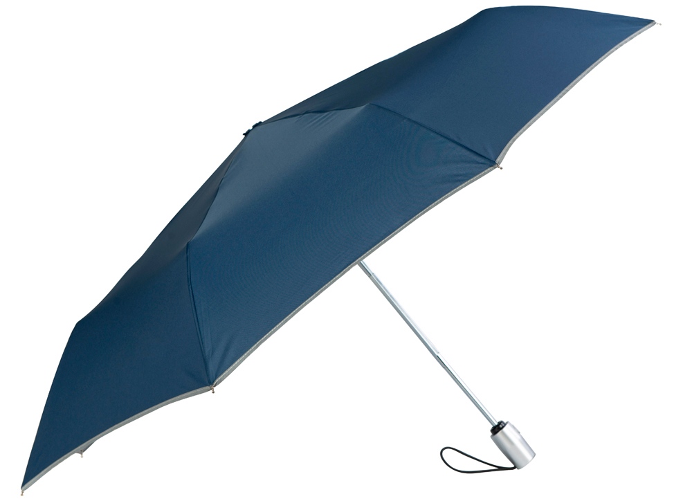 Зонт складной 5640 Guard со светоотражающим кантом, автомат, нейви