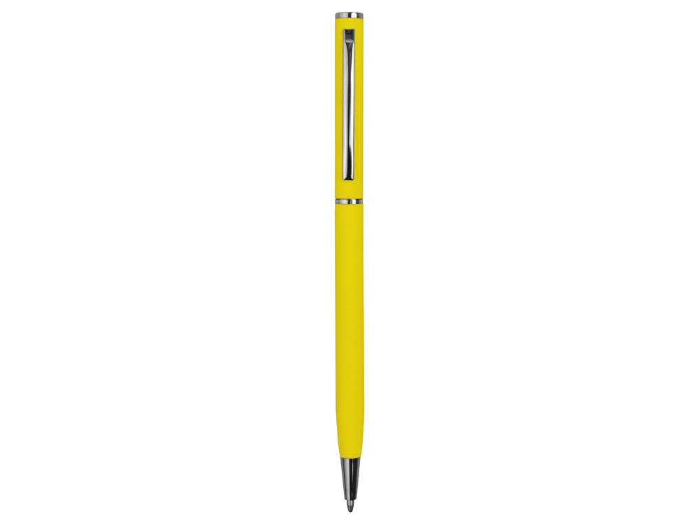 Ручка металлическая шариковая Атриум с покрытием софт-тач, желтый