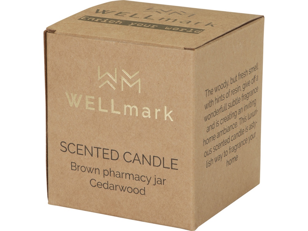 Ароматизированная свеча Wellmark Let's Get Cozy 650 г с ароматом кедрового дерева - Amber heather