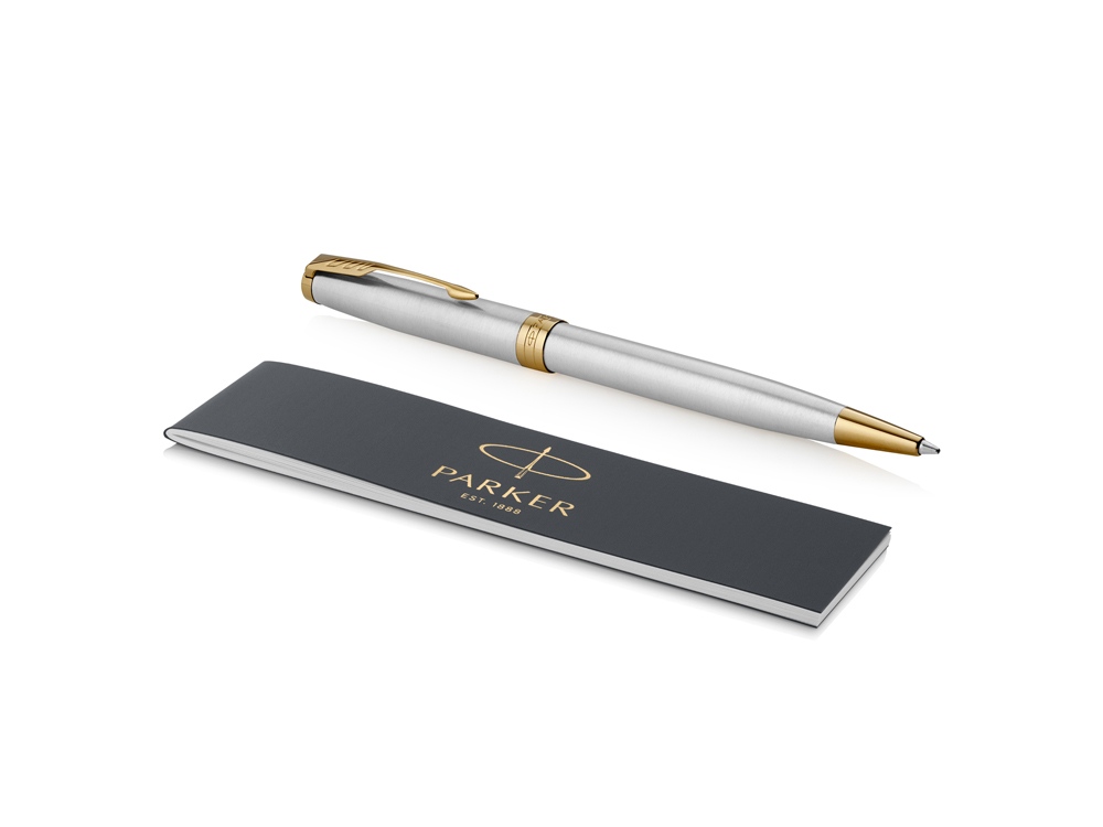 Ручка шариковая Parker Sonnet Core Stainless Steel GT, серебристый/золотистый