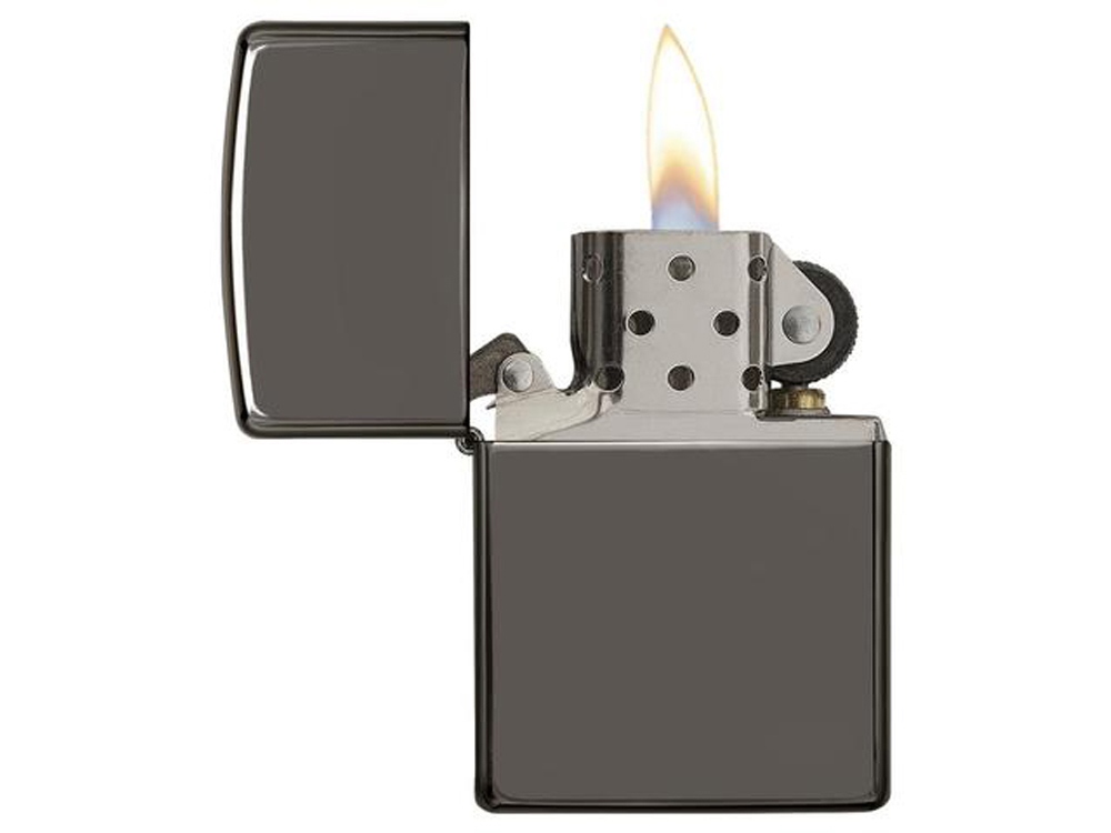 Зажигалка ZIPPO Classic с покрытием Black Ice®, латунь/сталь, чёрная, глянцевая, 38x13x57 мм