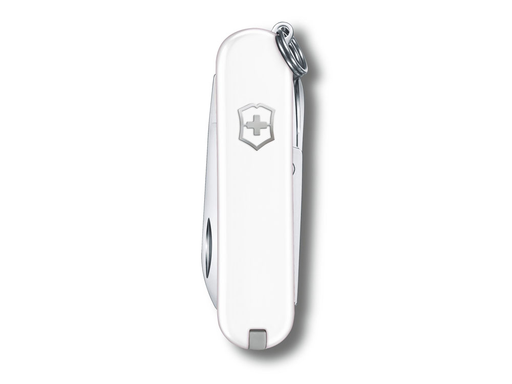 Нож-брелок VICTORINOX Classic SD Colors Falling Snow, 58 мм, 7 функций, белый