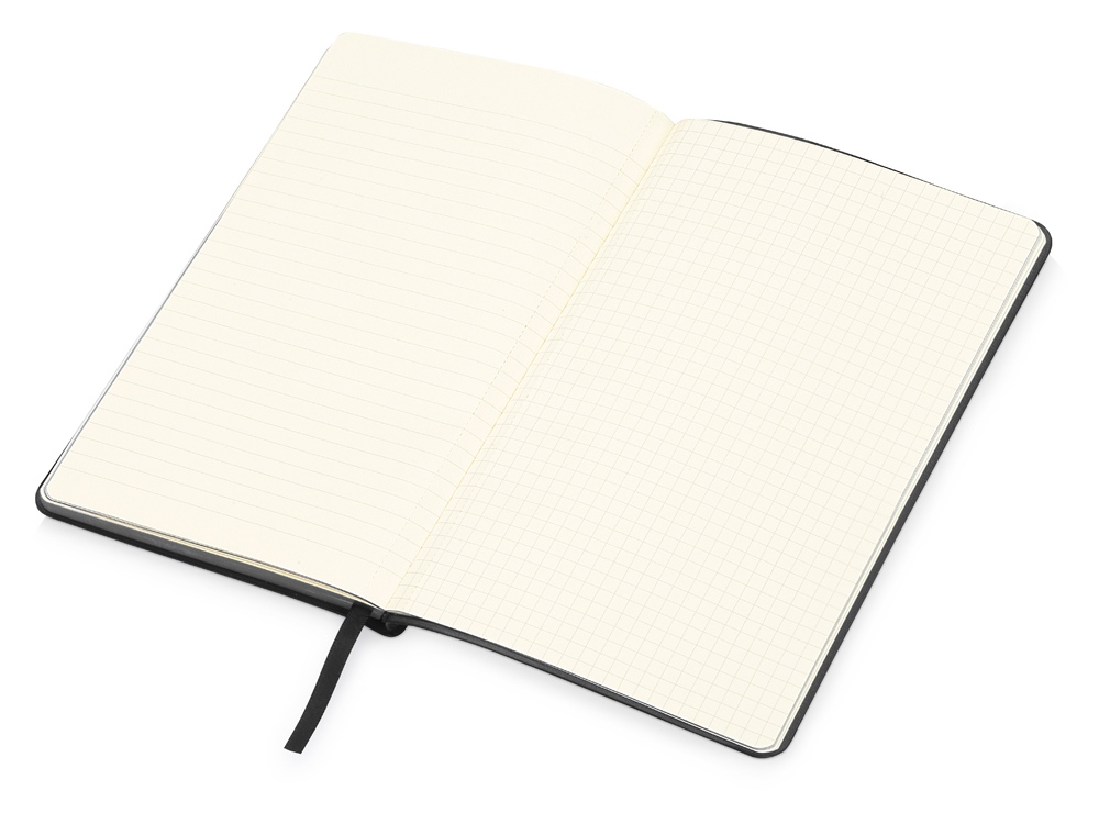 Блокнот Notepeno 130x205 мм с тонированными линованными страницами, черный (Р)