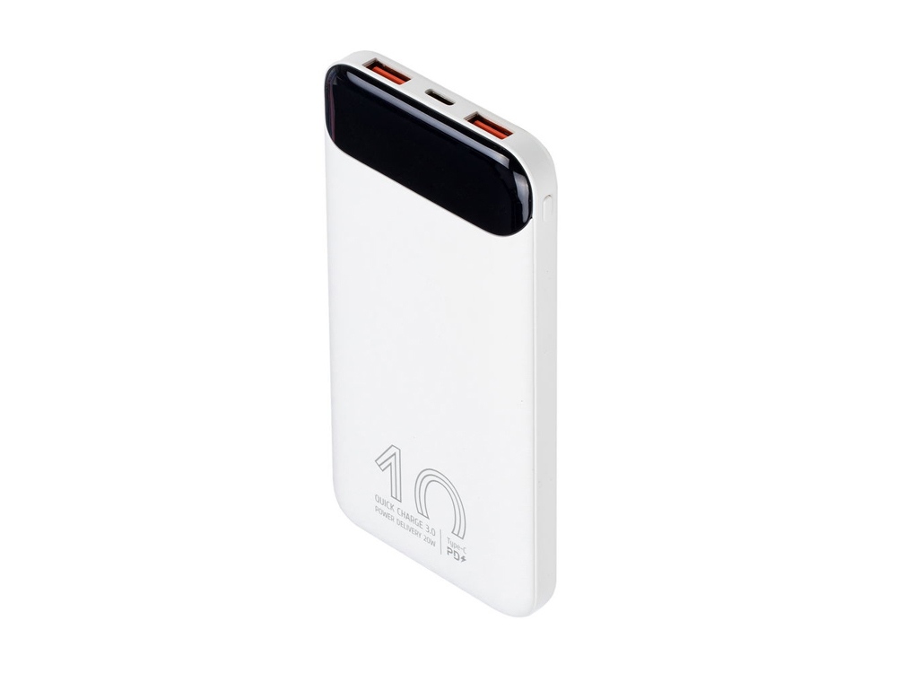 RIVACASE VA2540 (10 000mAh), QC/PD 20W внешний аккумулятор с дисплеем, белый 12/48