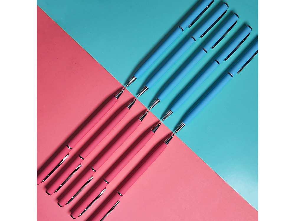 Ручка шариковая автоматическая BrunoVisconti® PALERMO цвет корпуса красный коралловый, soft-touch, 0.7 мм