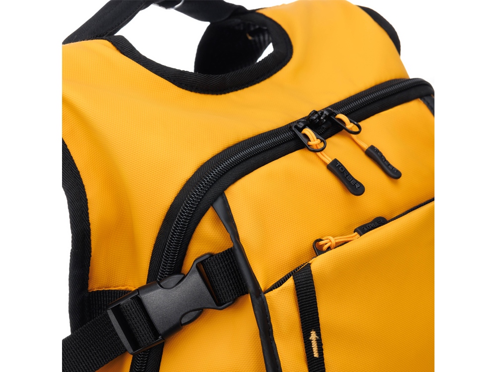 Рюкзак TORBER MOBI, желтый, полиэстер 900D с PU покрытием, 45 х 32 х 20 см