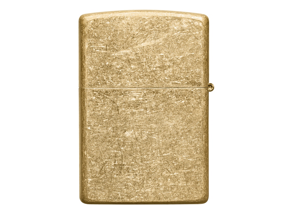 Зажигалка ZIPPO Classic с покрытием Tumbled Brass, латунь/сталь, золотистая, матовая, 38x13x57 мм