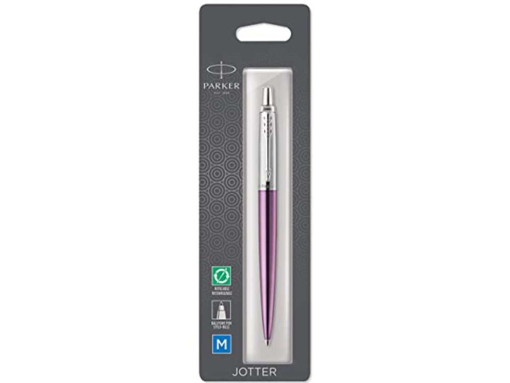 Шариковая ручка Parker Jotter Victoria Violet Chrome CT, стержень:M, цвет чернил: blue в подарочной блистерной упаковке