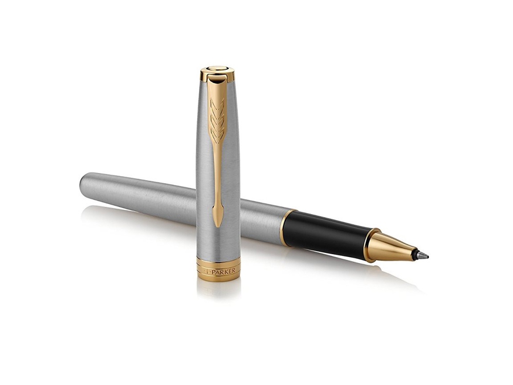 Ручка-роллер Parker (Паркер) Sonnet Core Stainless Steel GT, серебристый/золотистый