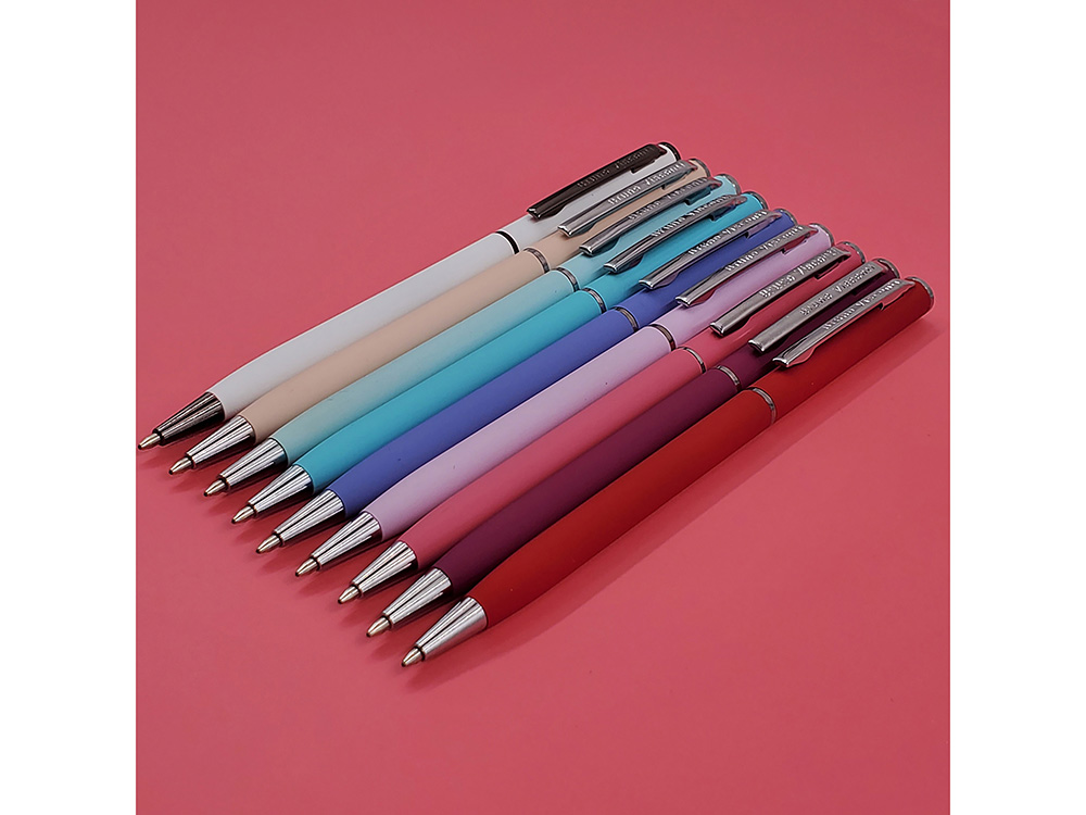 Ручка шариковая автоматическая BrunoVisconti® PALERMO цвет корпуса фиолетовый, soft-touch, 0.7 мм