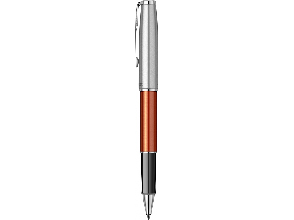 Ручка-роллер Parker Sonnet Essentials Orange SB Steel CT, цвет чернил black,перо: F, в подарочной упаковке.