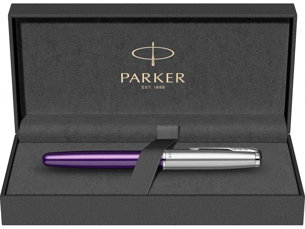 Ручка-роллер Parker Sonnet Essentials Violet SB Steel CT, цвет чернил black, перо: F, в подарочной упаковке.
