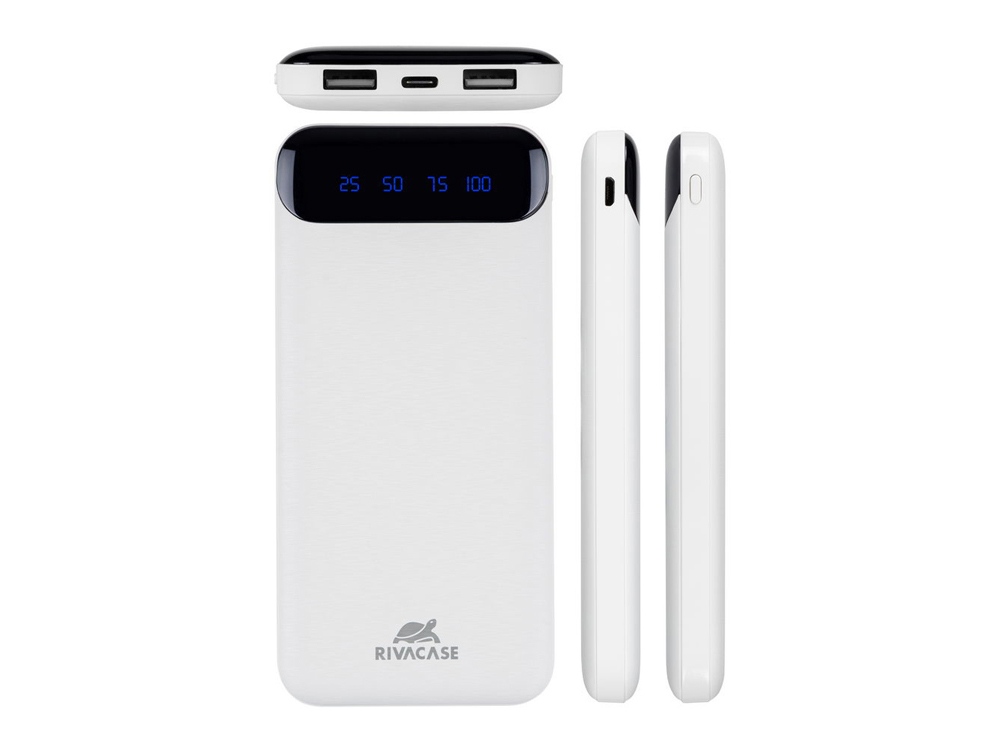 RIVACASE VA2240 (10000mAh) с дисплеем, белый, внешний аккумулятор 12/48