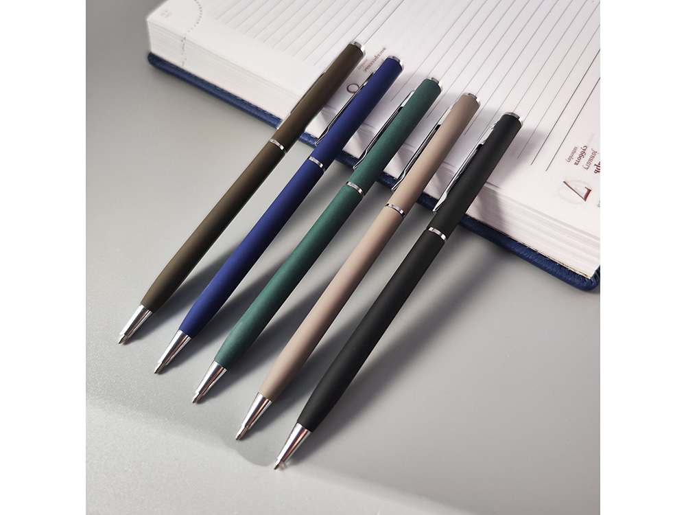 Ручка шариковая автоматическая BrunoVisconti® PALERMO цвет корпуса синий, soft-touch, 0.7 мм