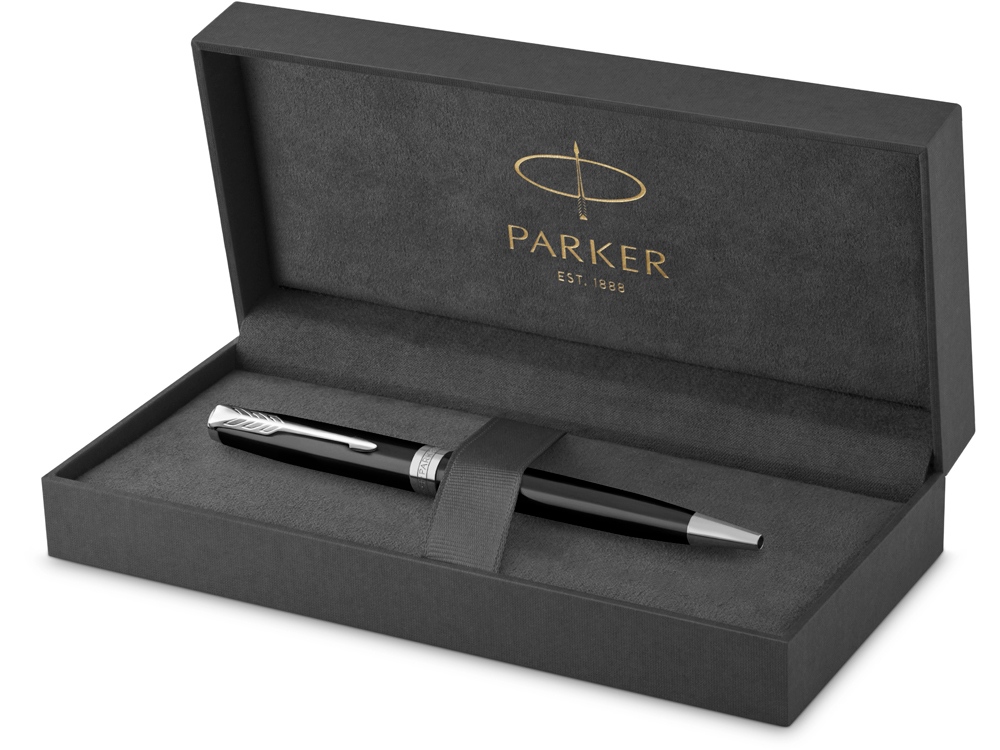 Ручка шариковая Parker Sonnet Core Black Lacquer CT, черный/серебристый