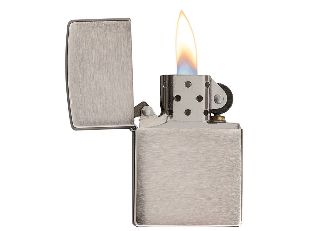 Зажигалка ZIPPO Armor™ c покрытием Brushed Chrome, латунь/сталь, серебристая, матовая, 38x13x57 мм