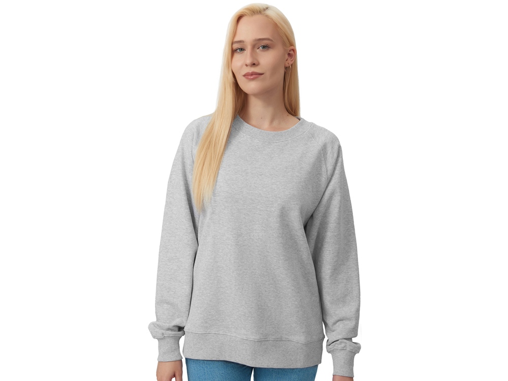 Свитшот оверсайз с рукавом реглан Belgrade, унисекс, серый меланж