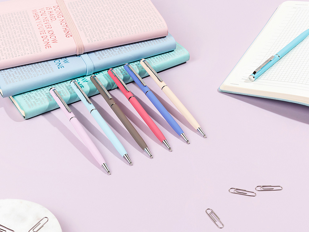 Ручка шариковая автоматическая BrunoVisconti® PALERMO цвет корпуса фиолетовый, soft-touch, 0.7 мм