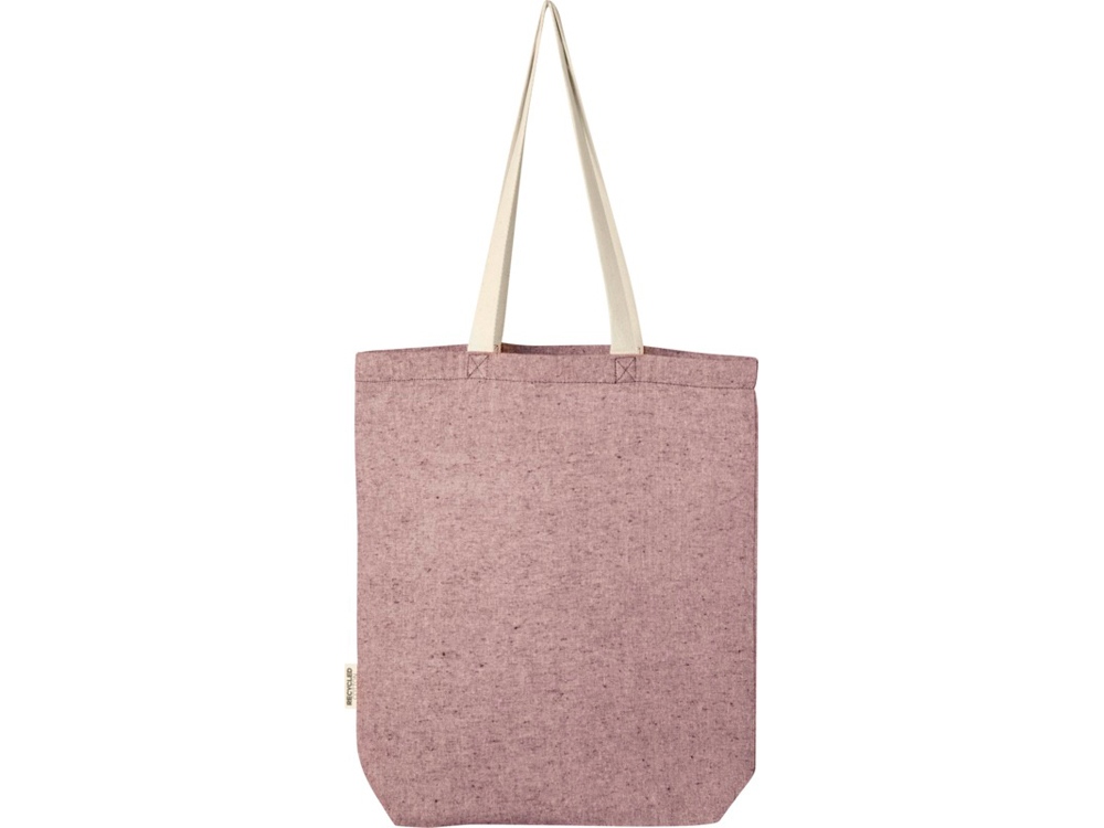 Эко-сумка Pheebs объемом 9 л из переработанного хлопка плотностью 150 г/м² с передним карманом, heather maroon