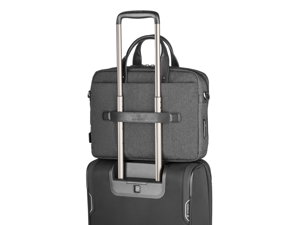 Портфель VICTORINOX Architecture Urban2 15 Briefcase 15'', серый, полиэстер/кожа, 42x13x31 см, 16 л