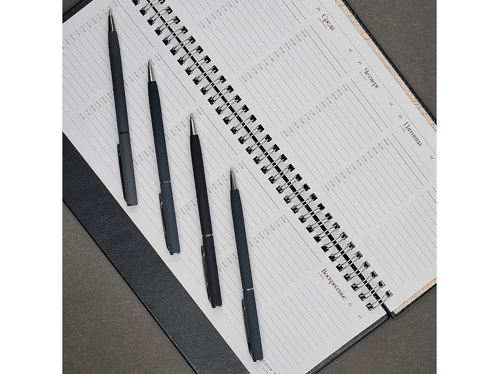 Ручка шариковая автоматическая BrunoVisconti® PALERMO цвет корпуса черный, soft-touch, 0.7 мм