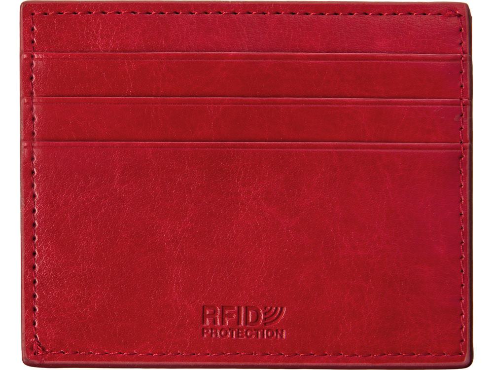 Картхолдер для 6 пластиковых карт с RFID-защитой Fabrizio, красный