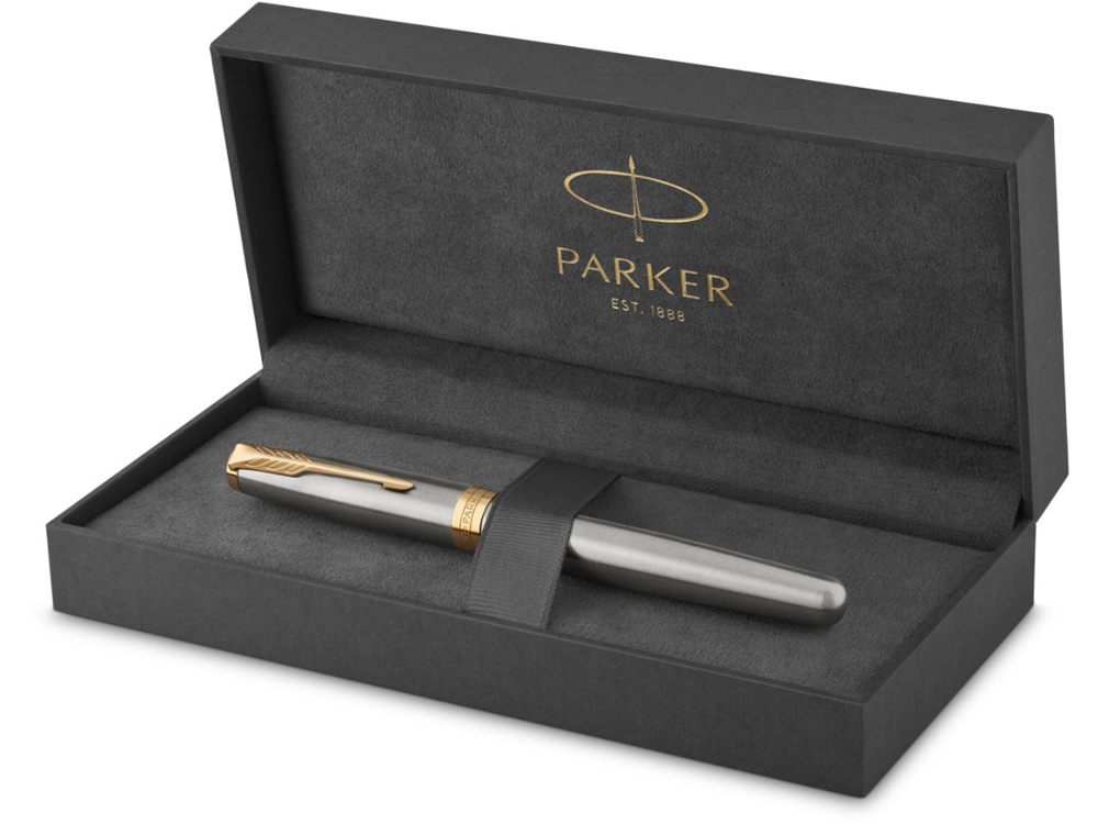 Ручка-роллер Parker (Паркер) Sonnet Core Stainless Steel GT, серебристый/золотистый