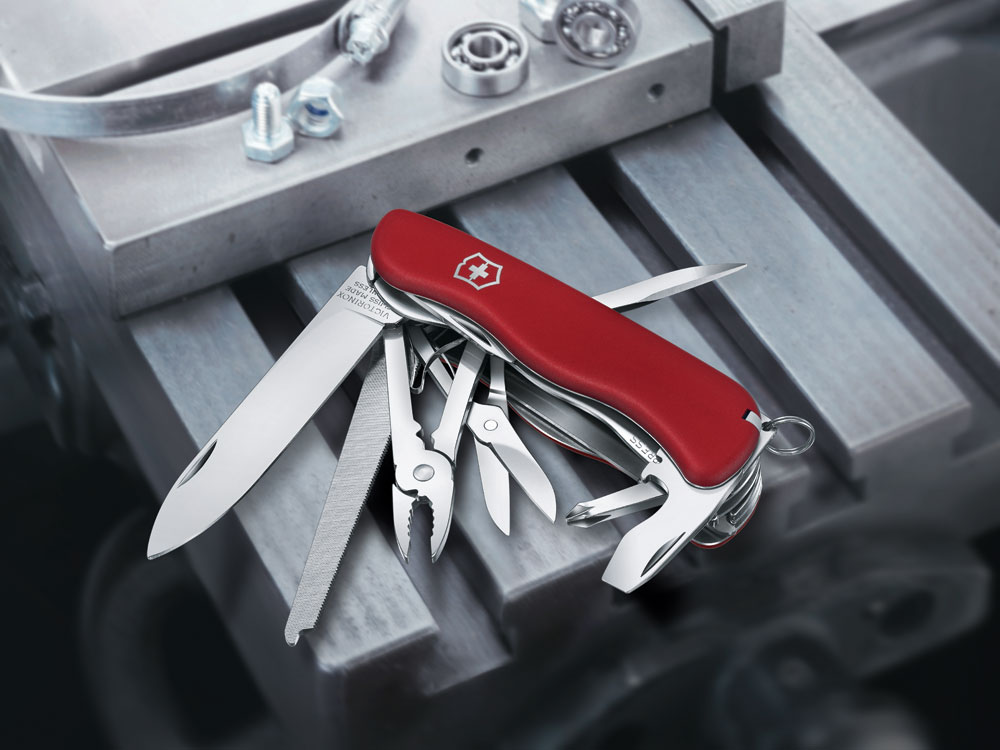 Нож перочинный VICTORINOX WorkChamp, 111 мм, 21 функция, с фиксатором лезвия, красный