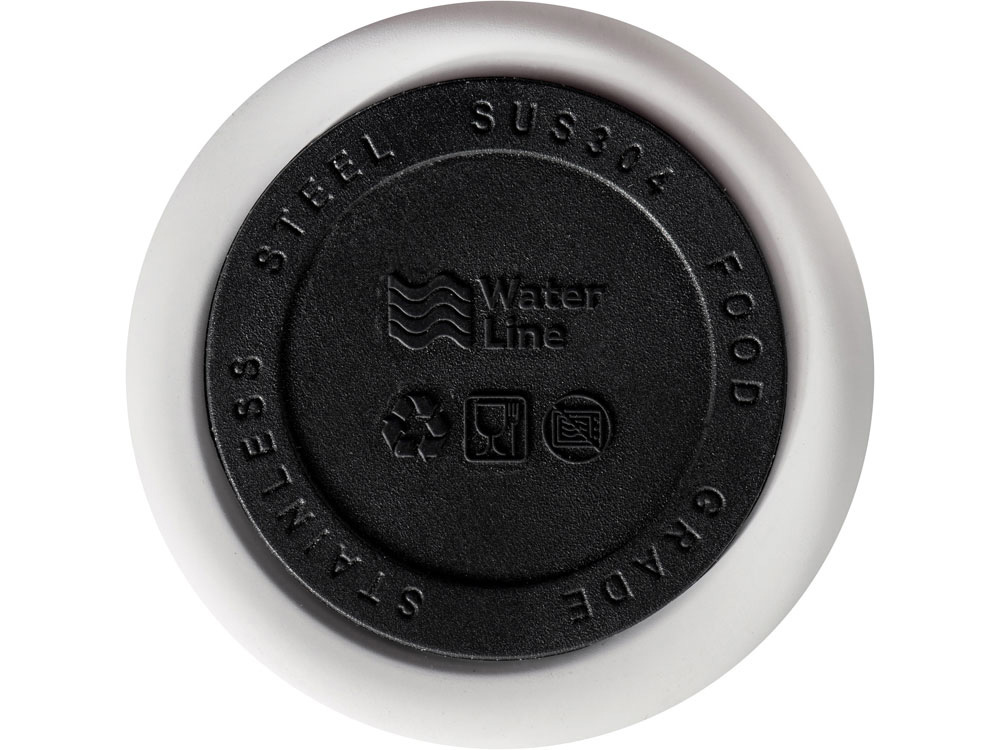 Вакуумная термокружка Waterline c кнопкой Guard, 400 мл, тубус, белый (Р)