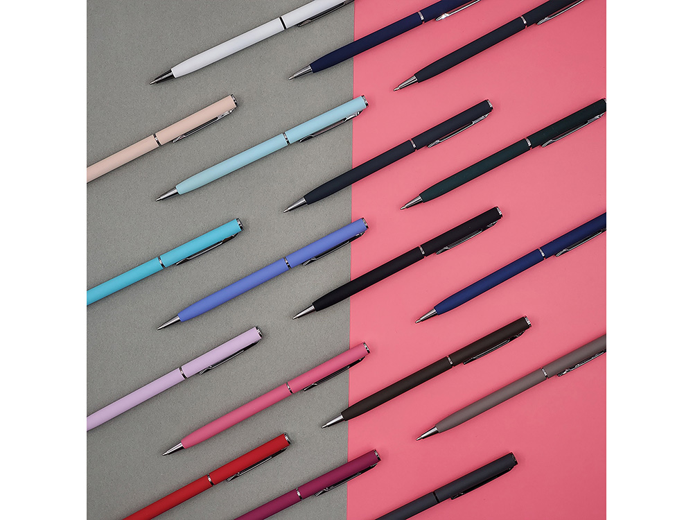 Ручка шариковая автоматическая BrunoVisconti® PALERMO цвет корпуса бирюзовый, soft-touch, 0.7 мм