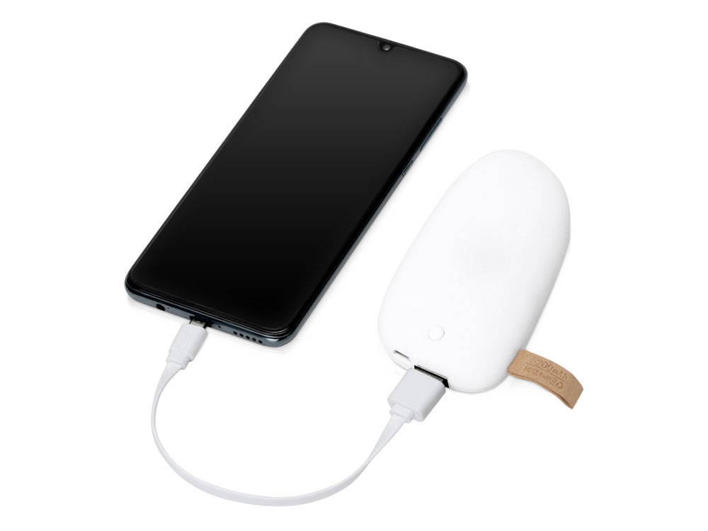 Универсальное зарядное устройство power bank в форме камня. 5200MAH. white